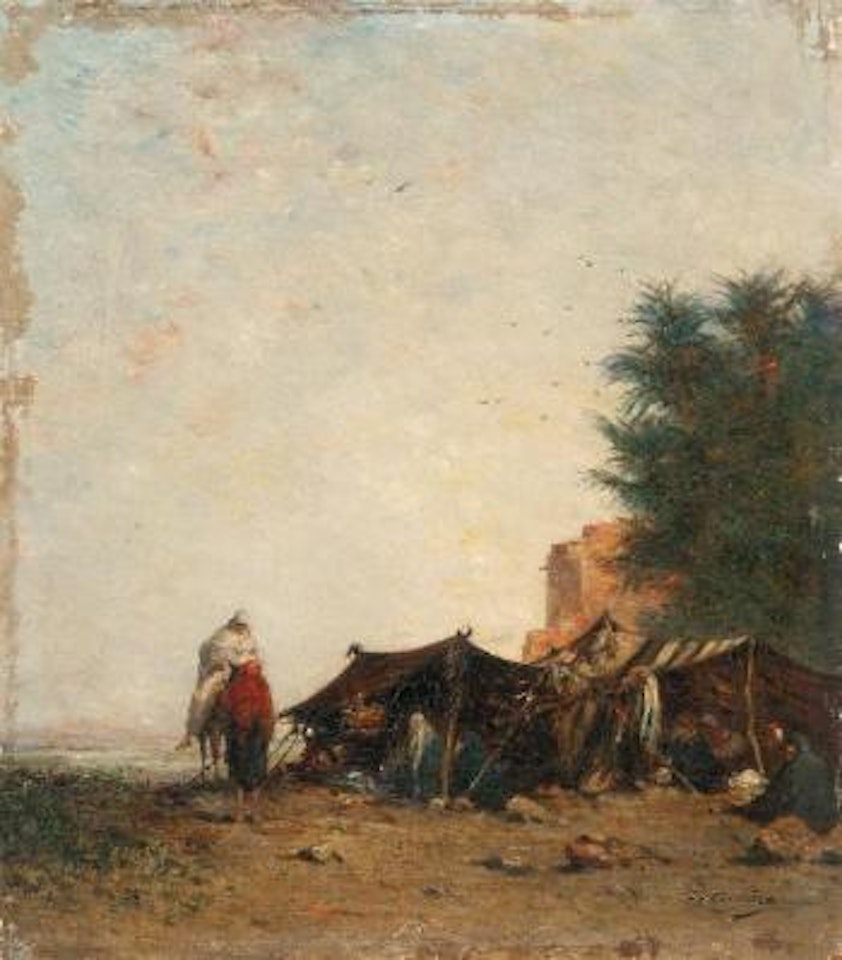 Le campement by Narcisse Berchere