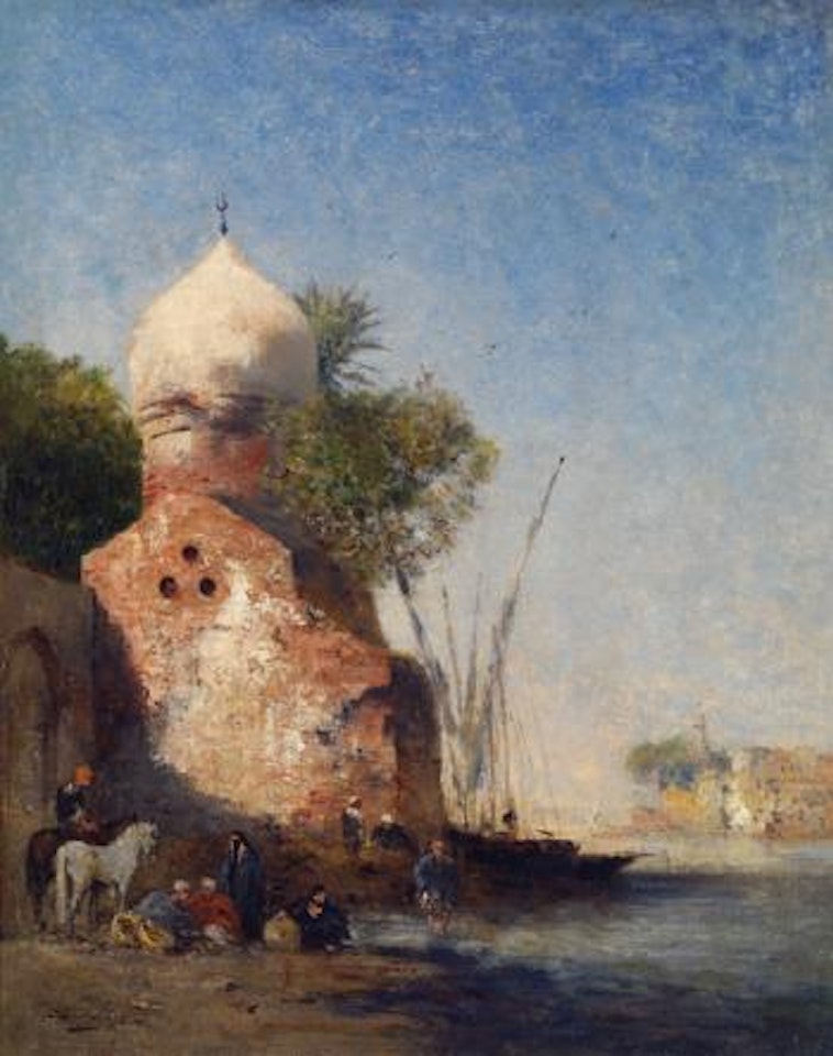 La Halte au pied du mausolée by Narcisse Berchere