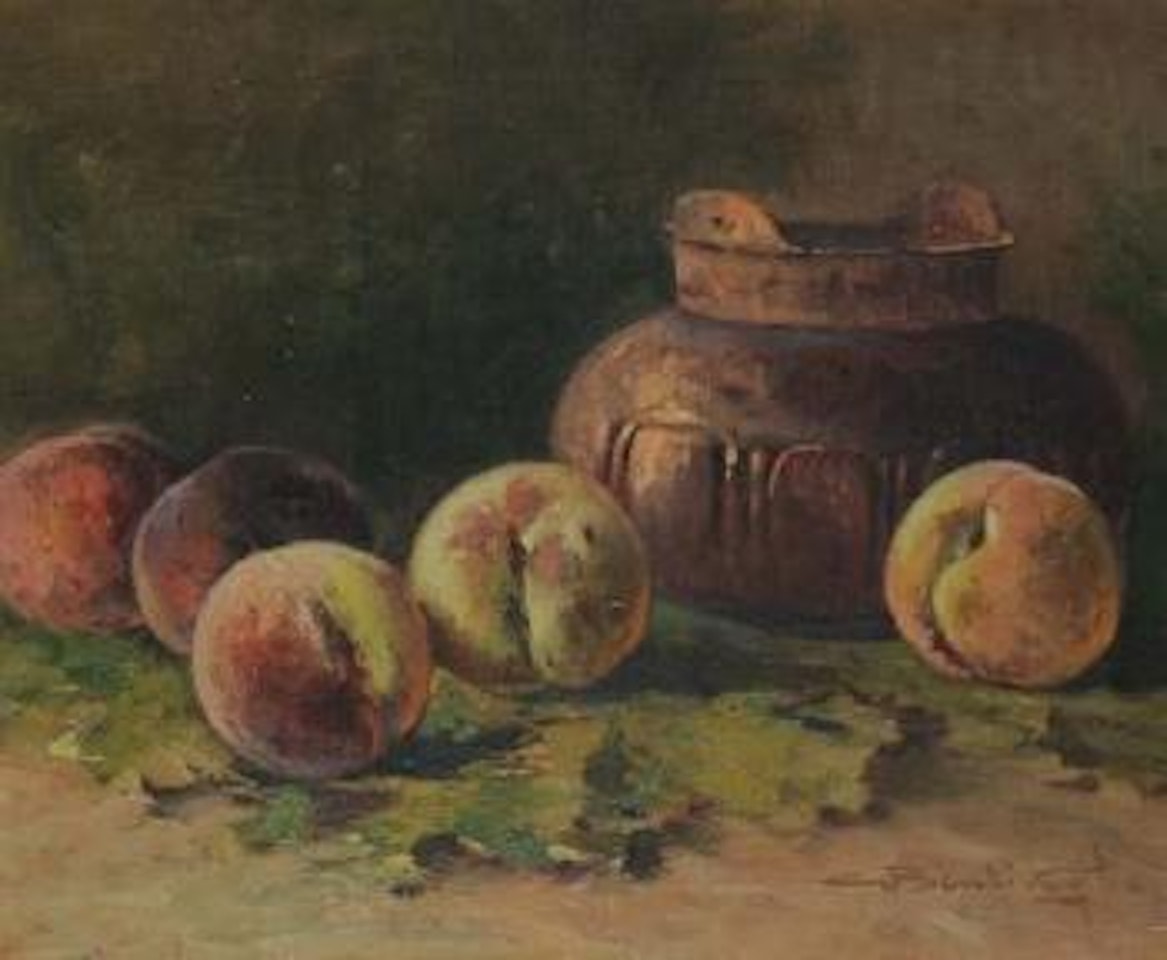 Natura morta con pesche by Cesare Bentivoglio
