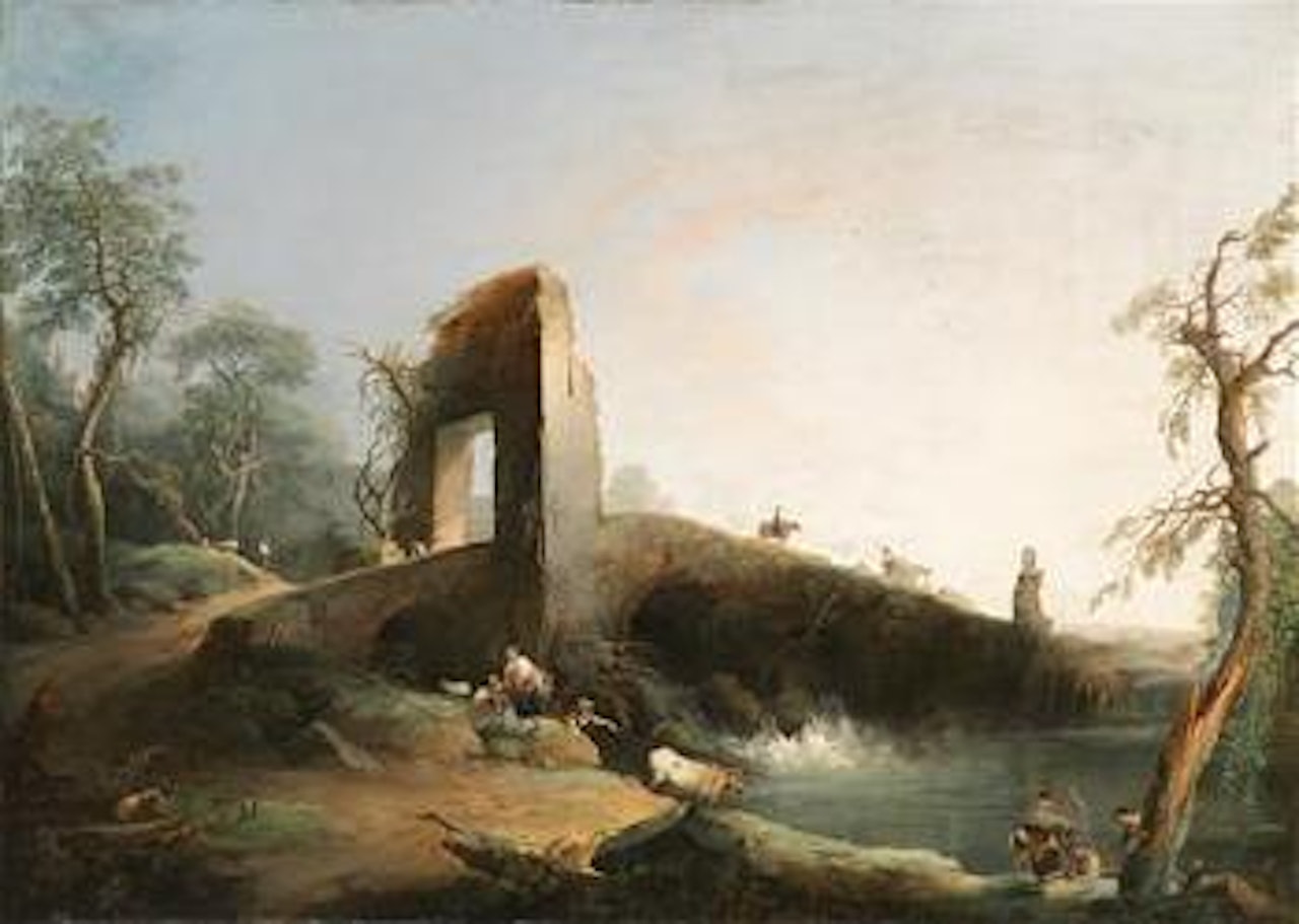 Wanderer an einem Fluss by Giuseppe Bernardino Bison