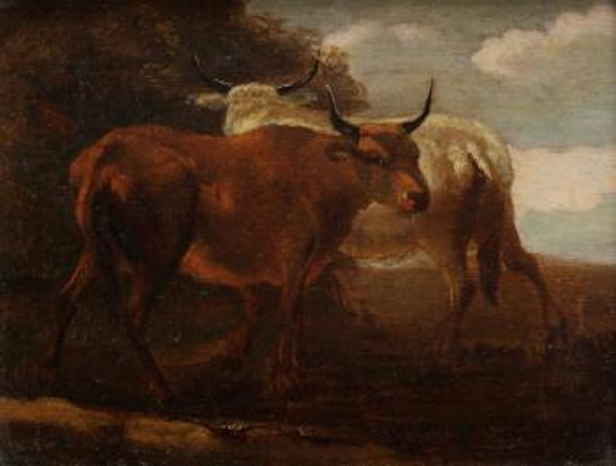 Deux vaches by Pieter van Bloemen