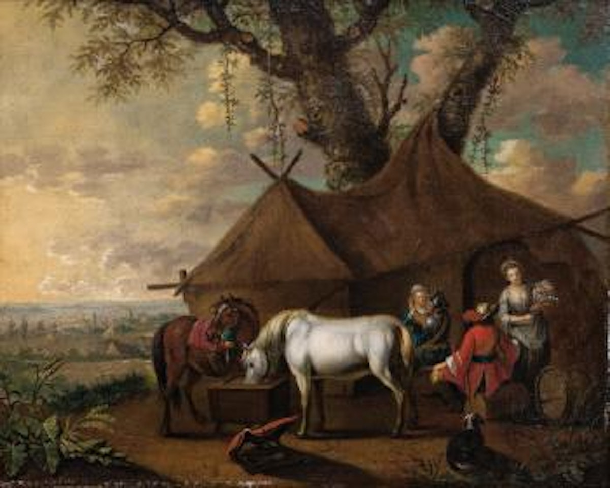 Bei der Marketenderin by Pieter van Bloemen