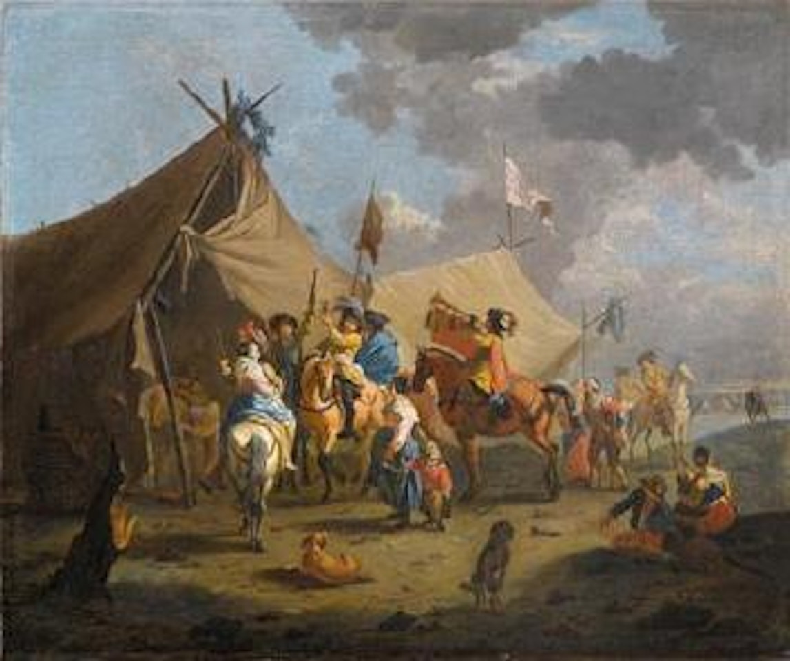 A camp of soldiers by Pieter van Bloemen