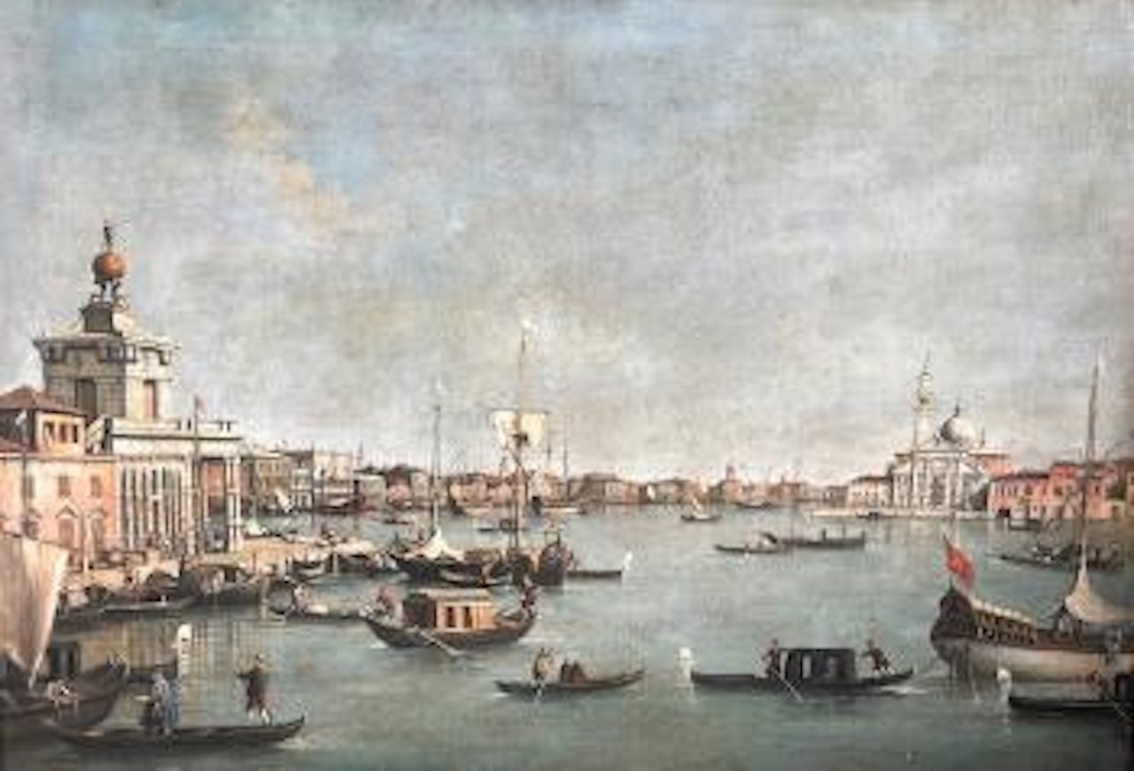 A scene on the Grand Canal, Venice by Canaletto