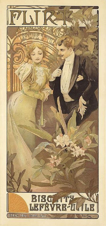 Flirt by Alphonse Mucha