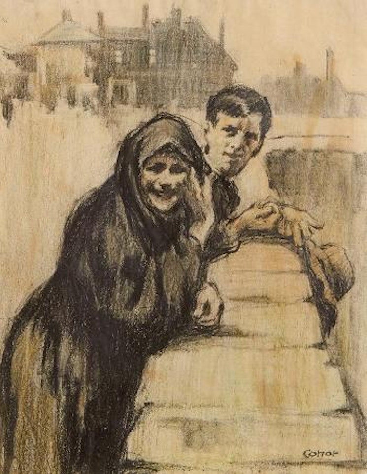Courtin' on the bridge by William Conor