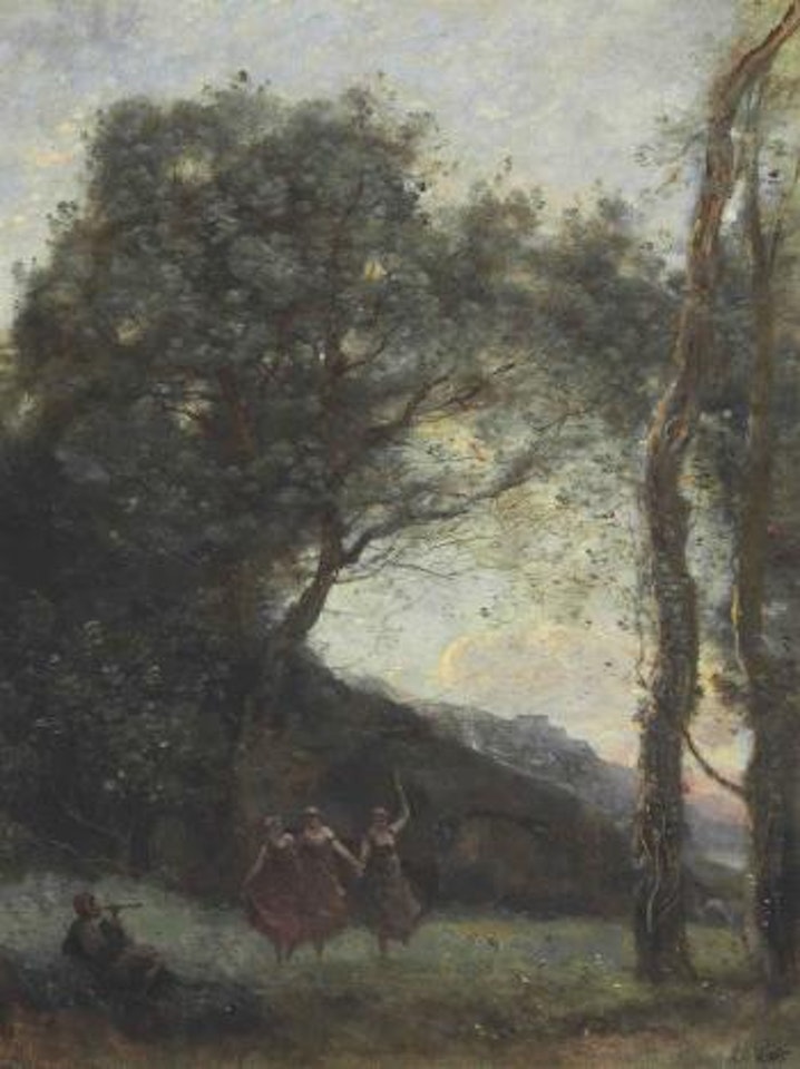 La danse des trois bergères (Soir) by Jean Baptiste Camille Corot