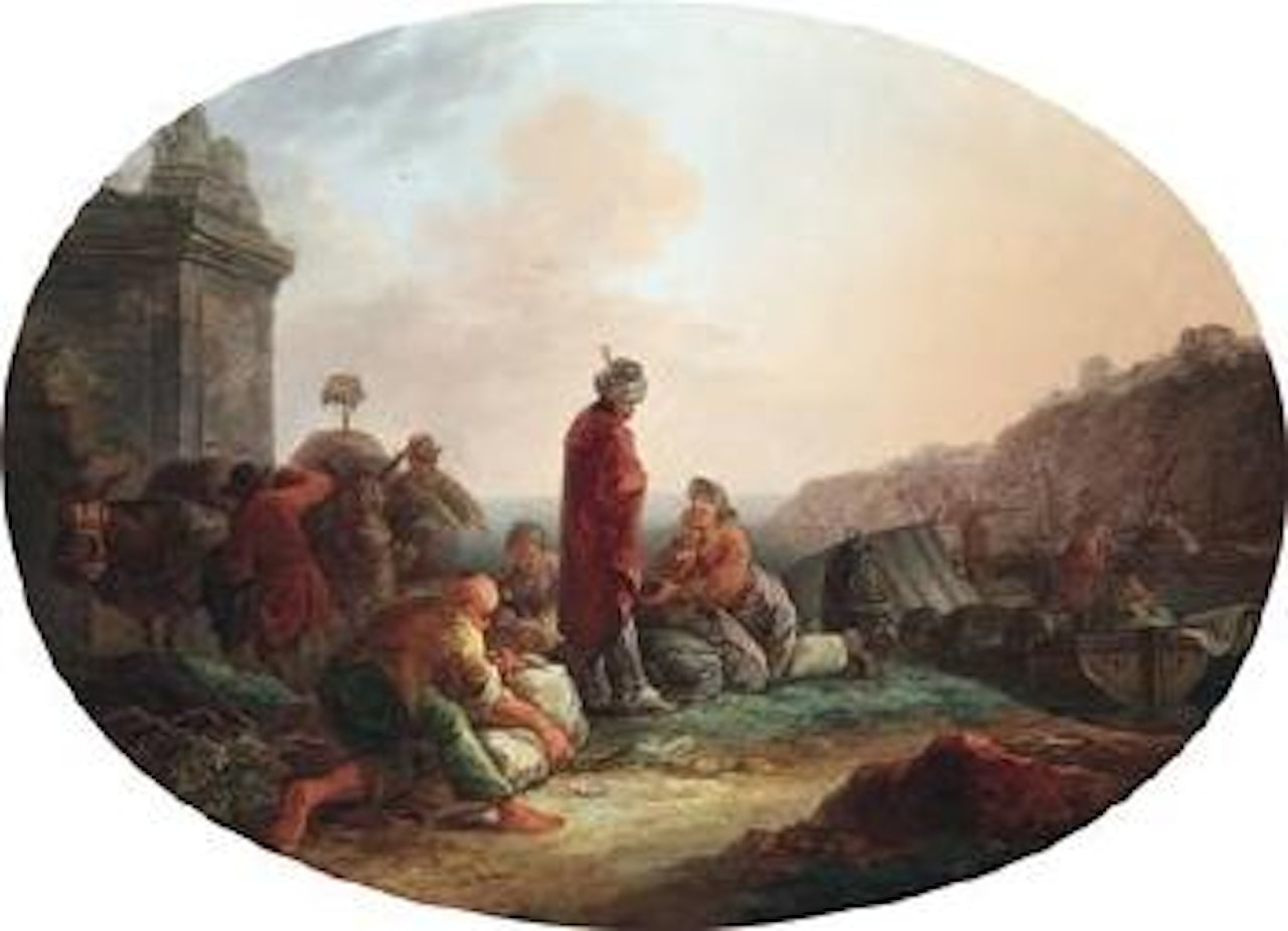 An oriental port scene by Francesco Giuseppe Casanova