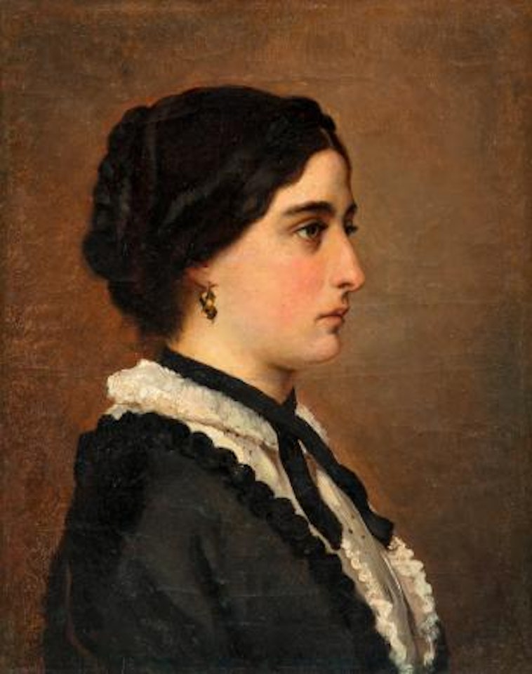 A young woman in black by Albert Edelfelt