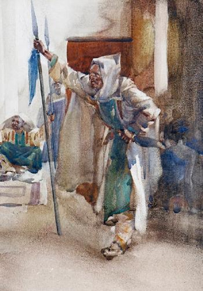 Harem guard with a spear by William Russell Flint