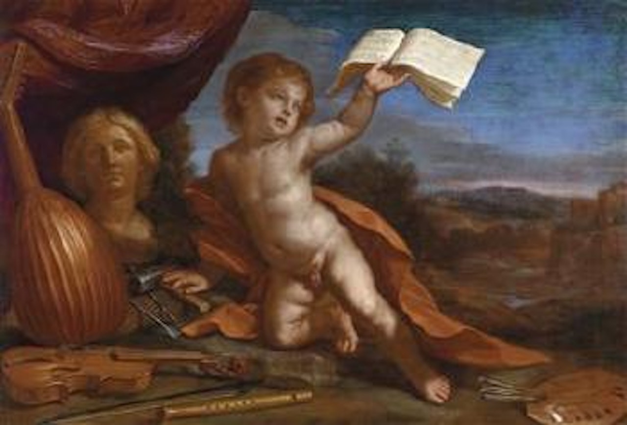 Virtuous cupid by Guercino