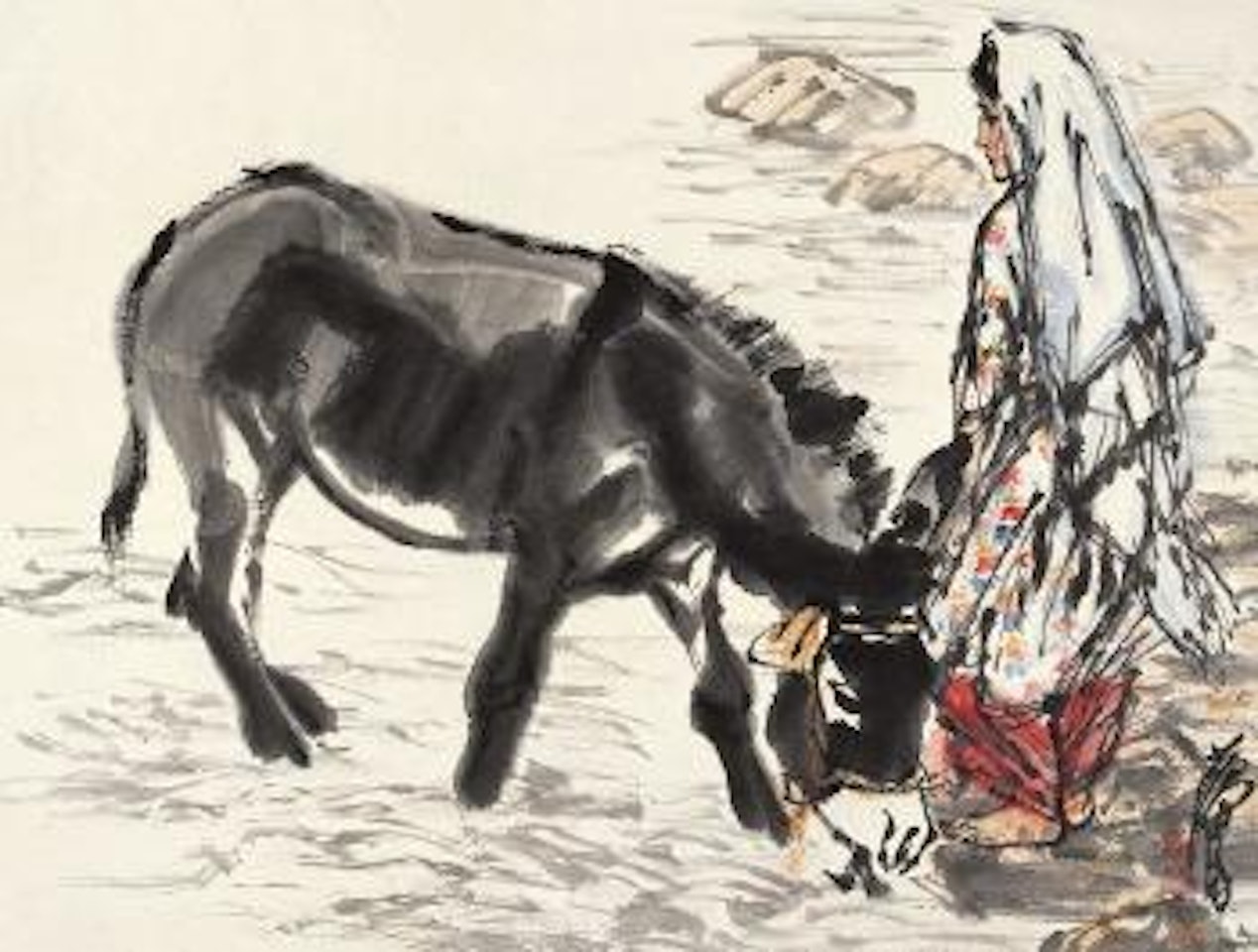 Herding donkeys by Huang Zhou