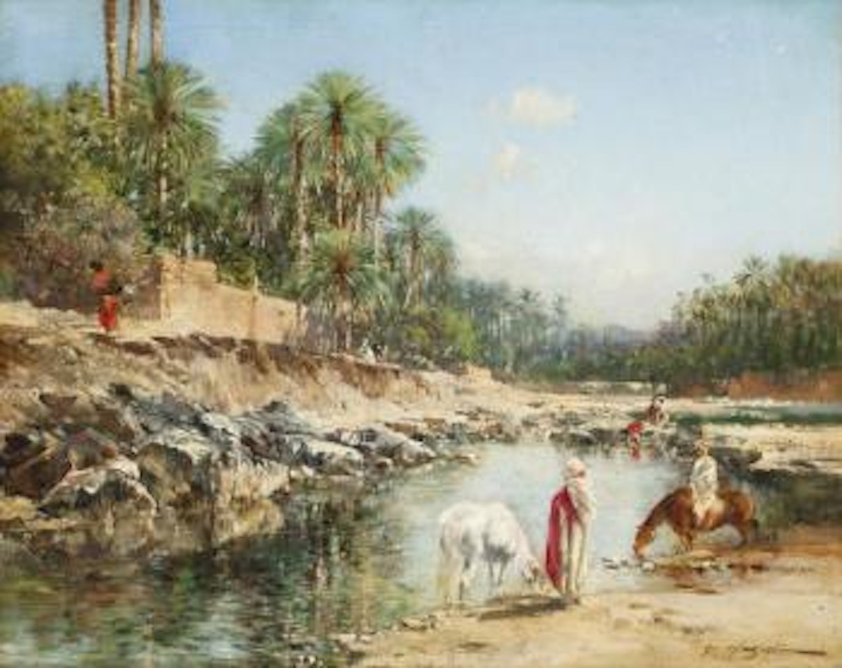 Cavaliers à l'oasis by Victor Pierre Huguet