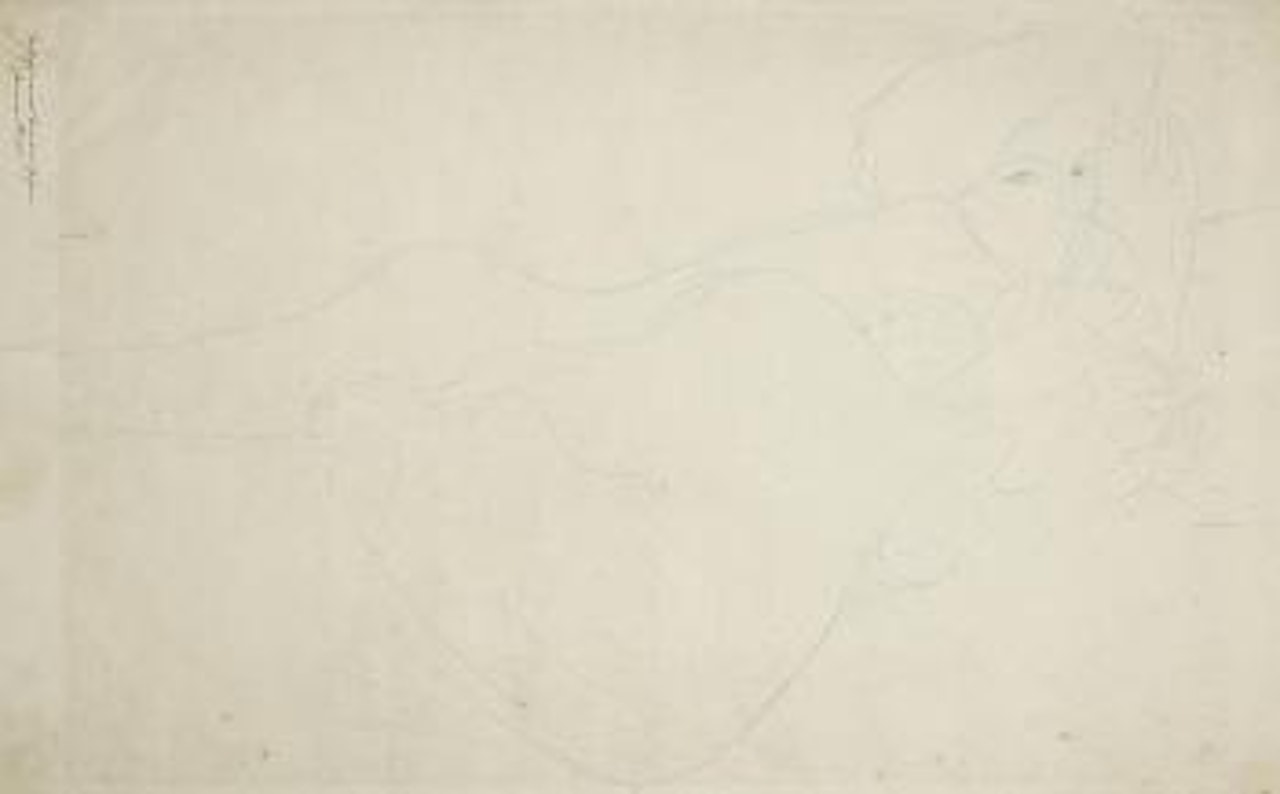 Liegender Frauenakt mit schlafendem Kind im Steckkissen by Gustav Klimt