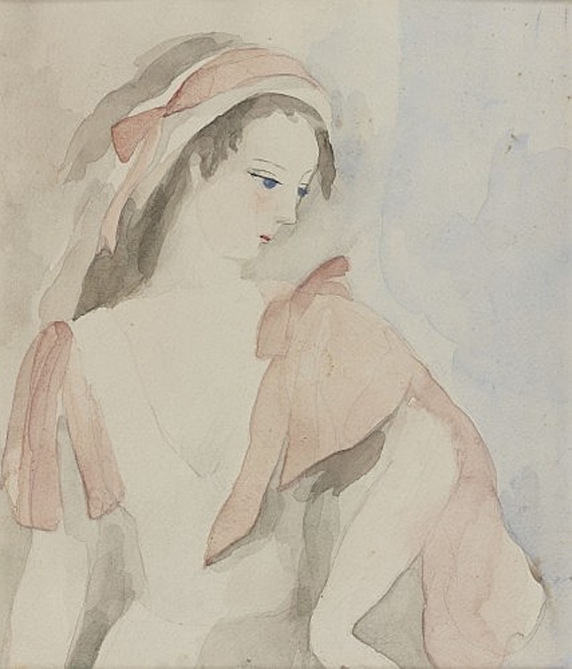 Elégante à la toque rouge by Marie Laurencin