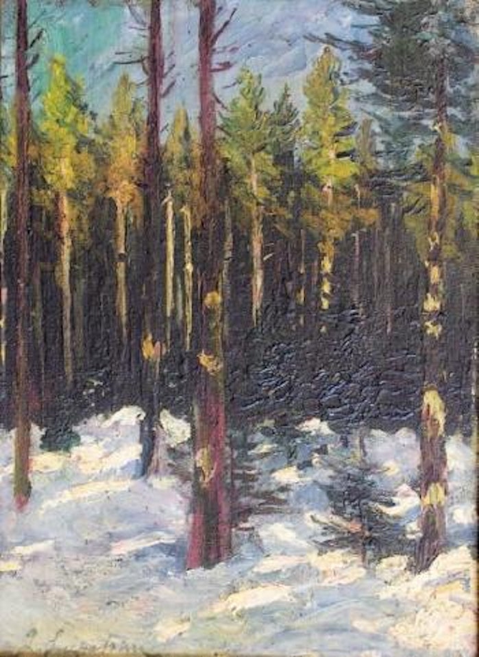 Foret enneigee by Georgij Aleksandrovic Lapschin