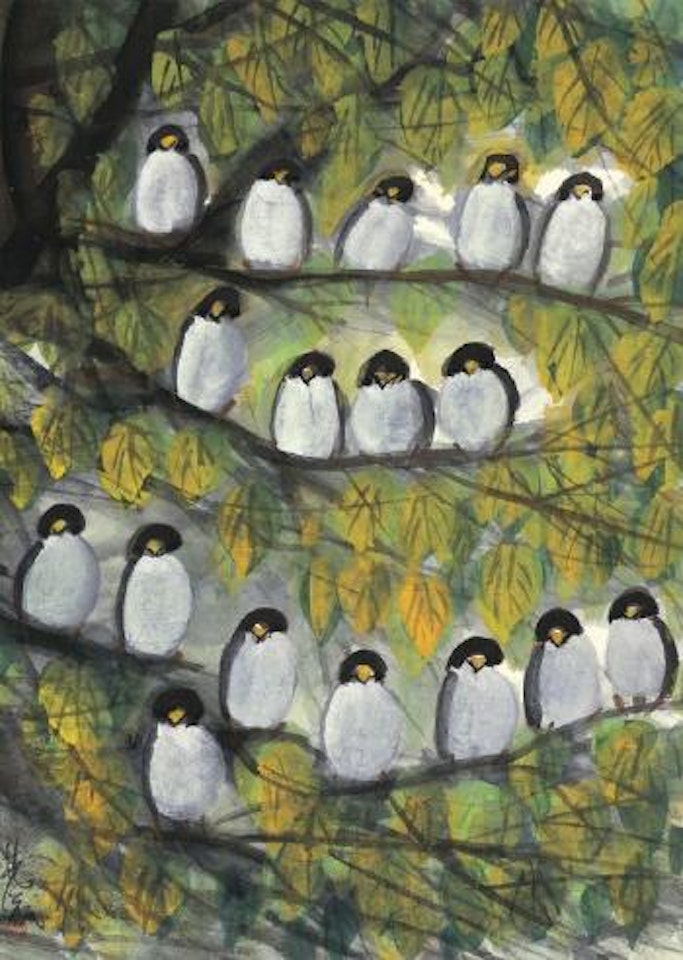 The birds on tree by Lin Fengmian