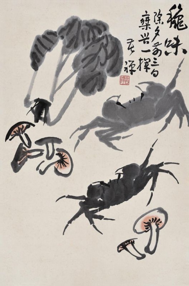 Crab and cabbage by Li Kuchan