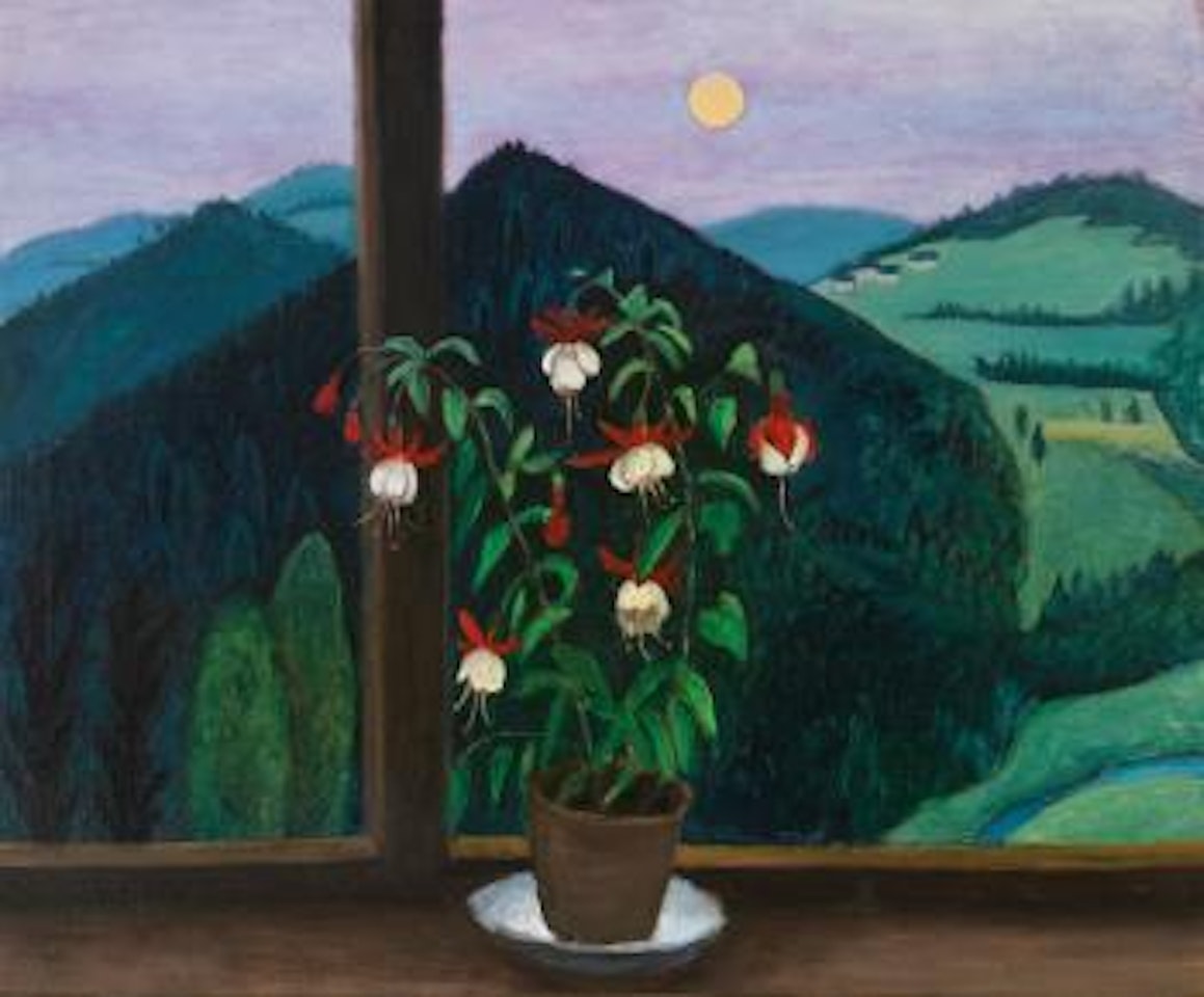 Fuchsie Vor Mondlandschaft (Fuchsia in Front ofA Moonlit Landscape) by Gabriele Münter