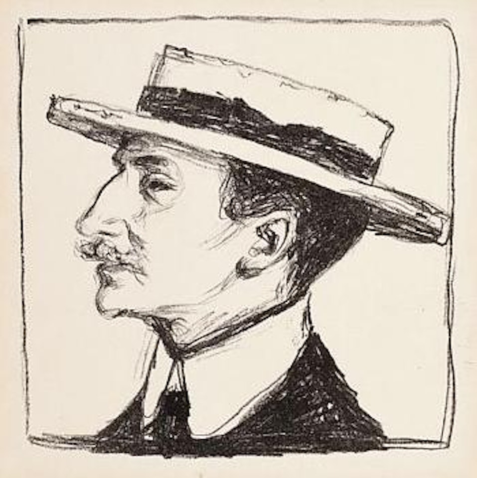 Goldstein med hatt by Edvard Munch