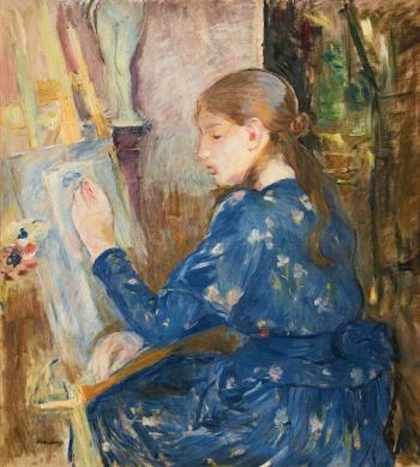 Jeune Fille Écrivant by Berthe Morisot