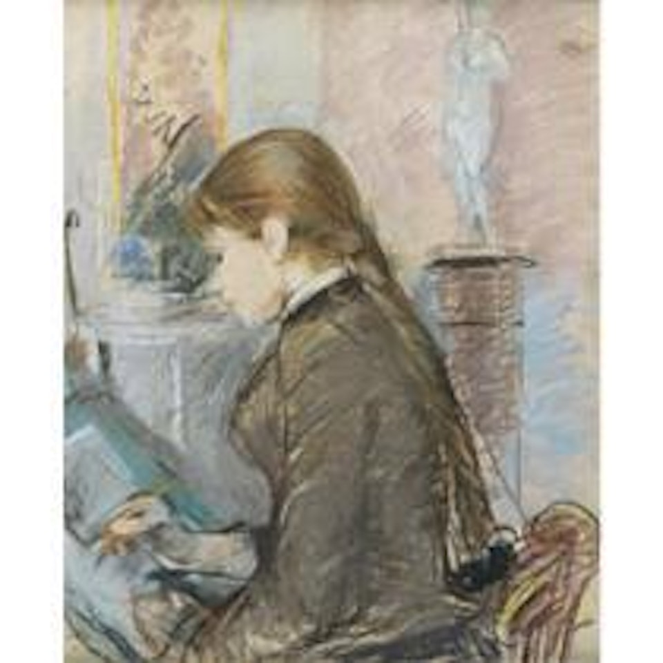 Paule Gobillard Dessinant by Berthe Morisot