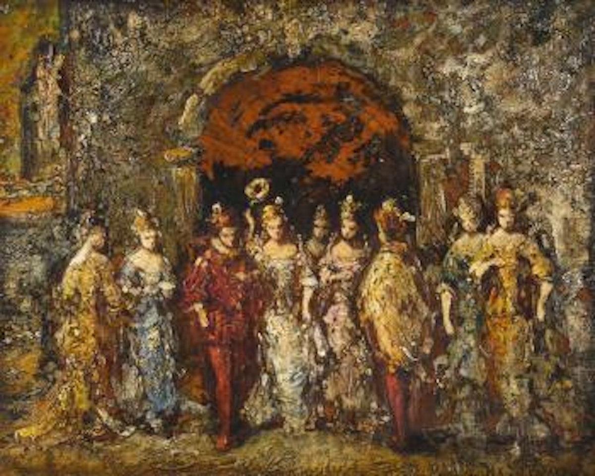 Szene mit eleganter Gesellschaft by Adolphe Monticelli