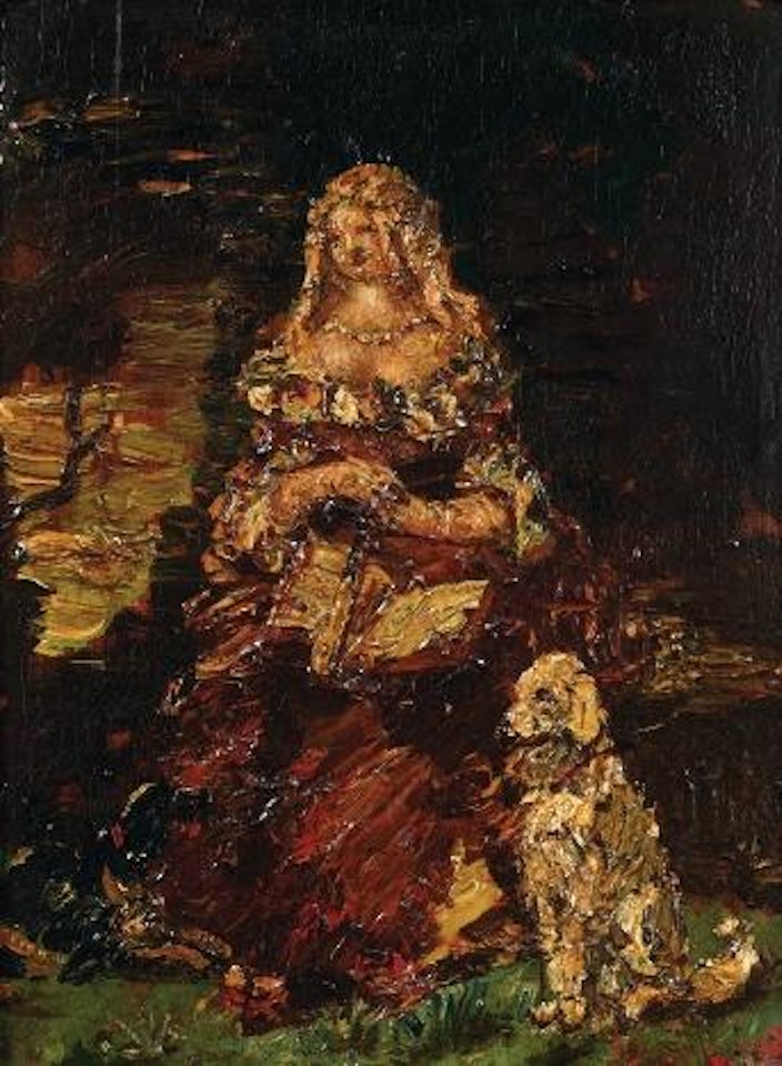 Femme à la lecture by Adolphe Monticelli