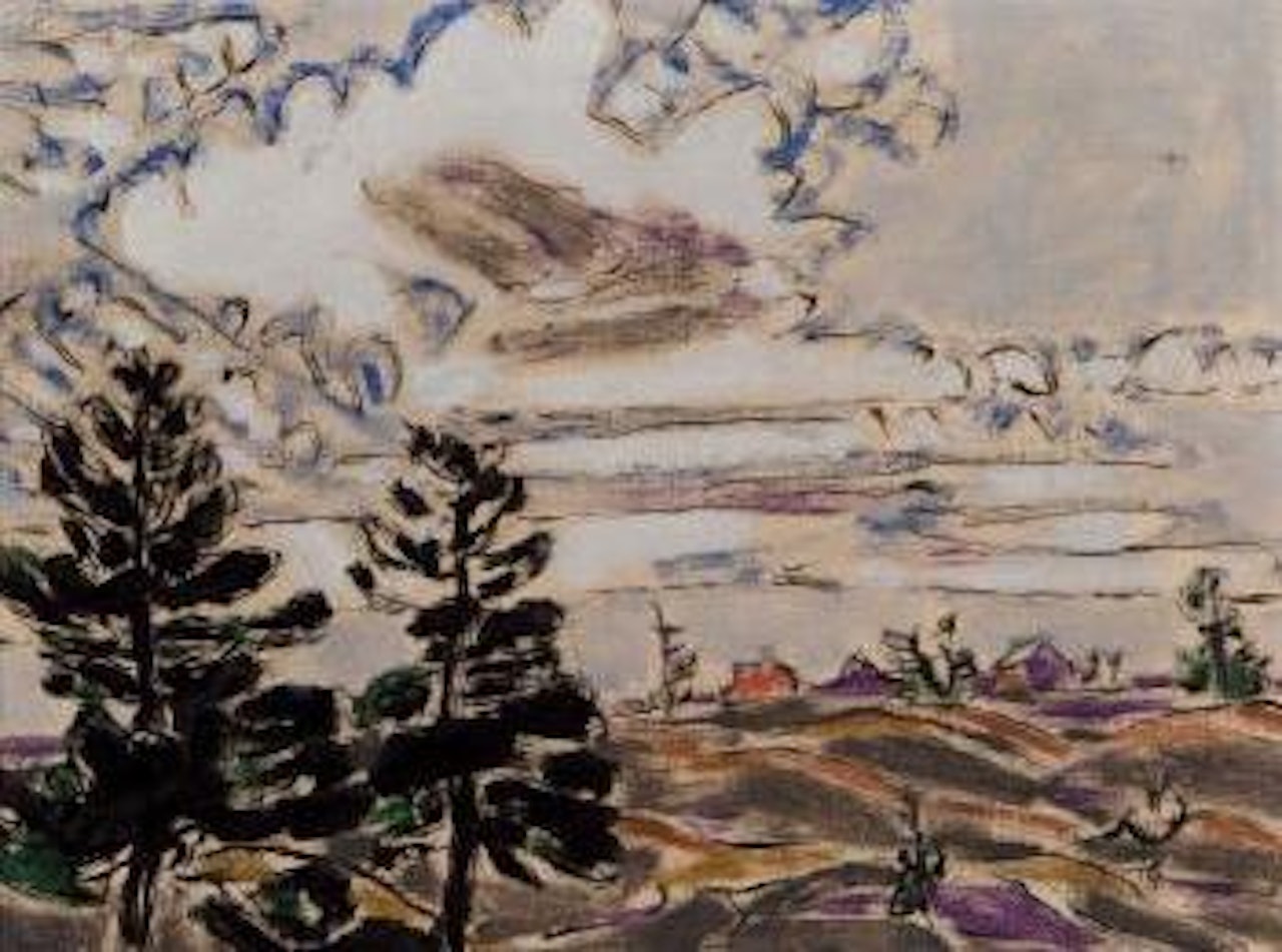 Two pines (Weston, spring) by David Brown Milne