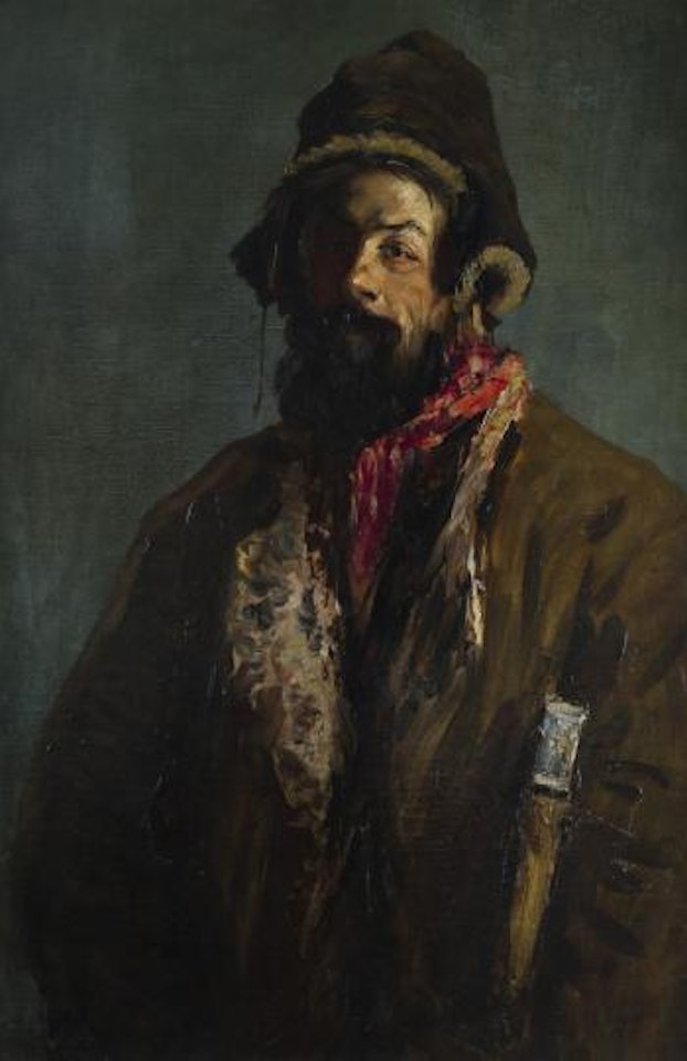 Peasant man in a sheepskin coat by Filip Malyavin