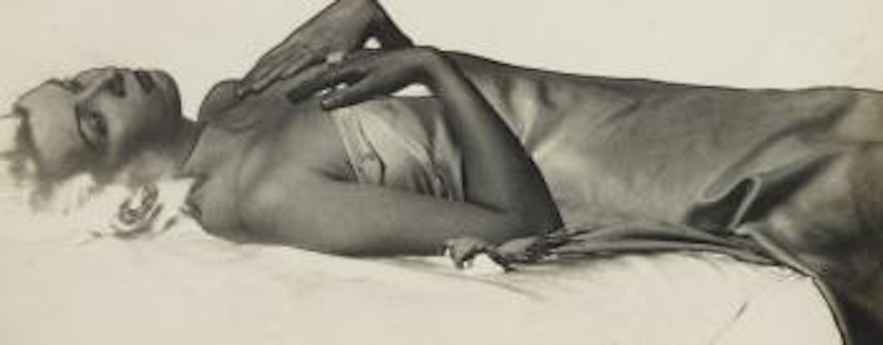 Reclining Nude with Satin Sheet by Man Ray
