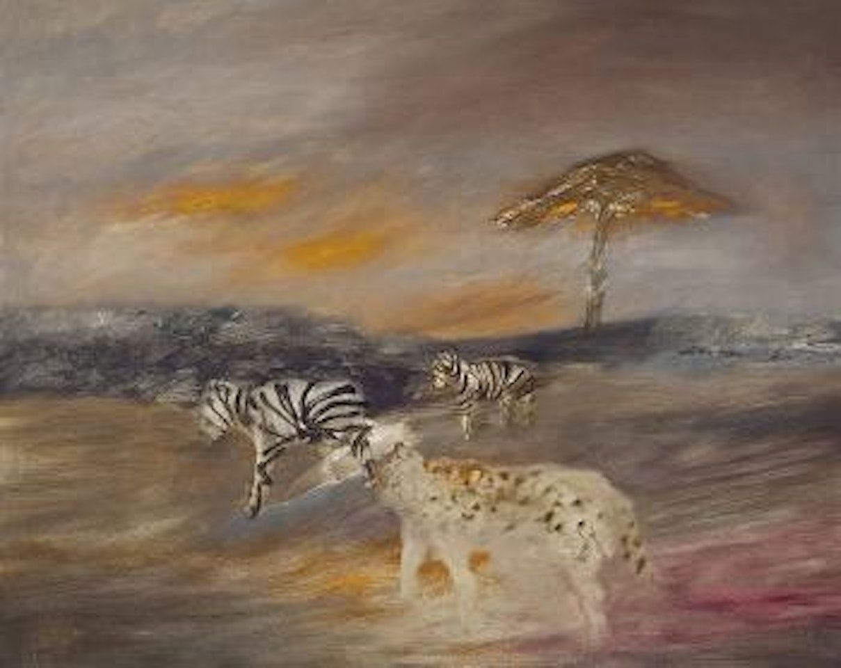 Zebras and cheetah by Sidney Nolan