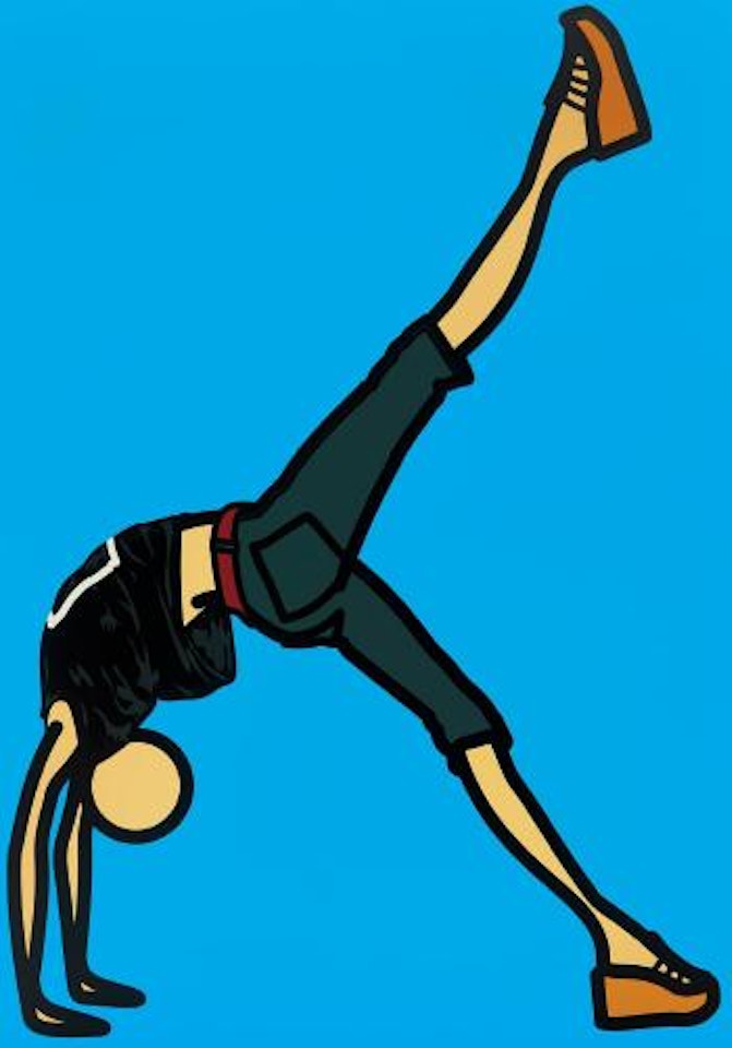 Sarah, Bridge Leg Lift by Julian Opie