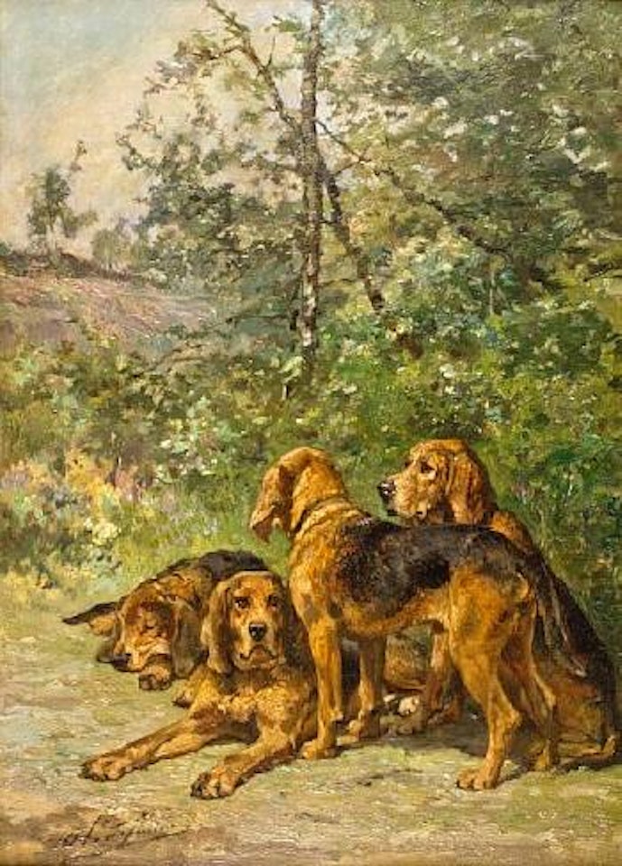 Hounds at rest by Olivier de Penne