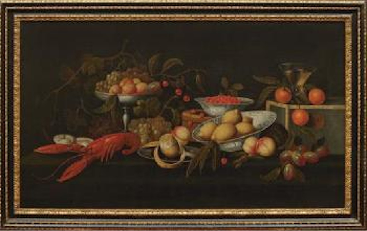 Stillleben mit Früchten und Hummer by Pseudo Simons