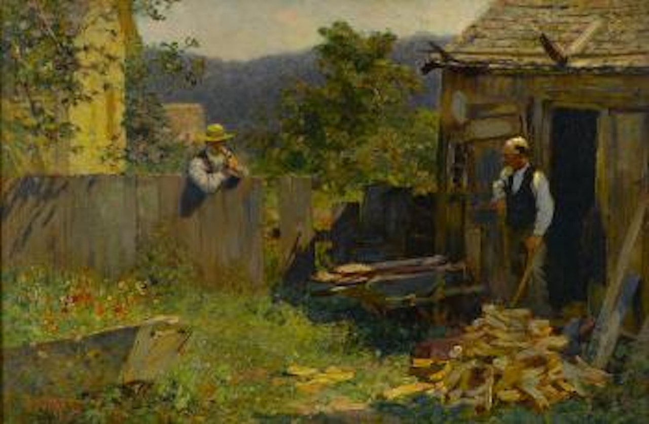 Chopping wood by Edward Henry Potthast