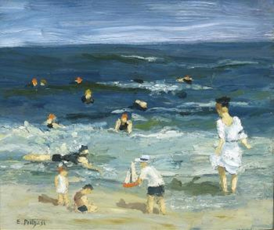 Sunday beach by Edward Henry Potthast