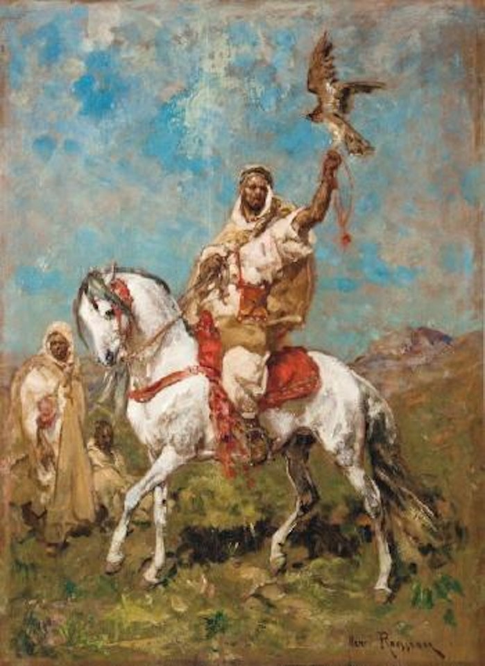Le fauconnier à cheval by Henri Émilien Rousseau
