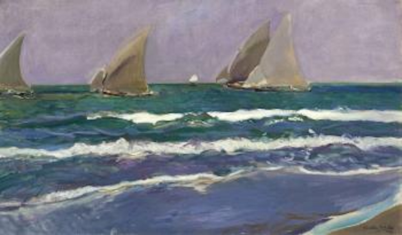 Velas en el mar, Valencia by Joaquin Sorolla Y Bastida