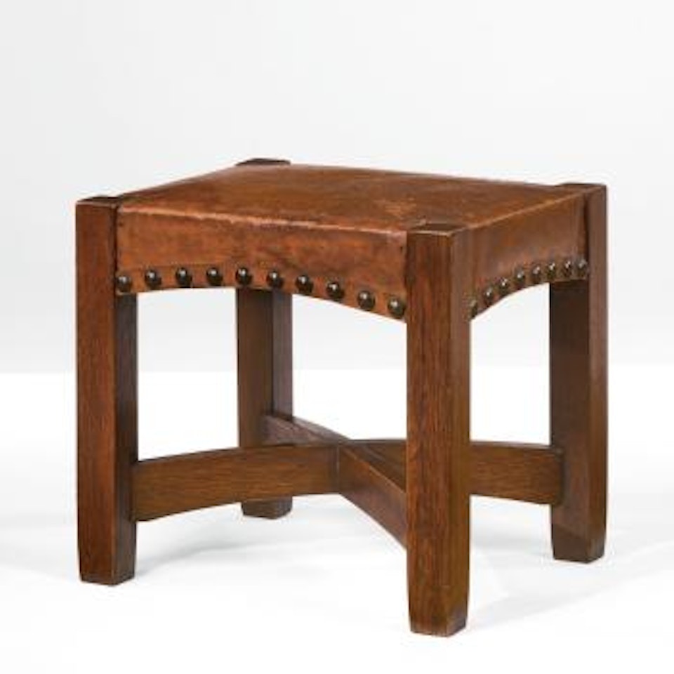 A Rare "Eastwood" Stool, Model No. 725 by Gustav Stickley