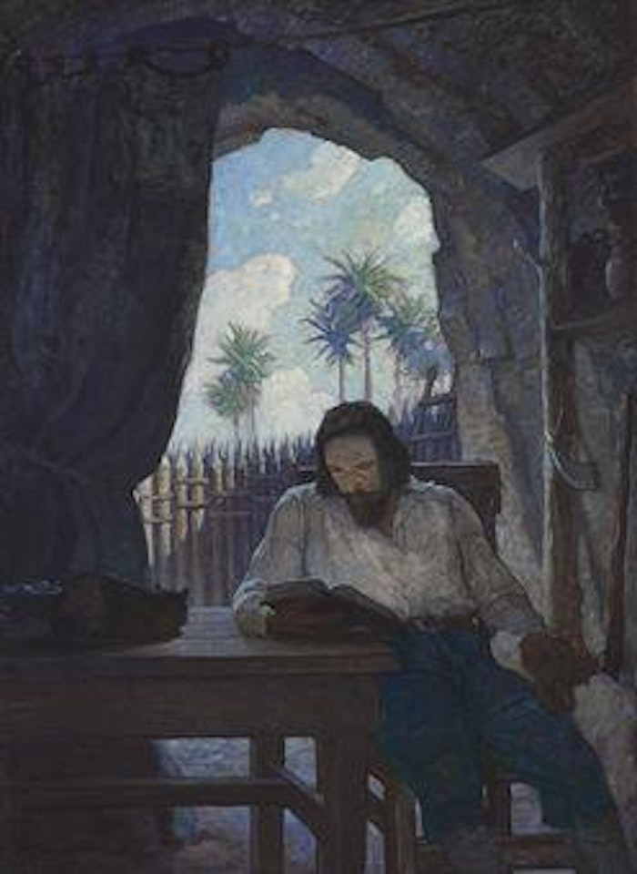 In the morning I took the Bible; and beginning at the New Testament, I began seriously to read it by Newell Convers Wyeth