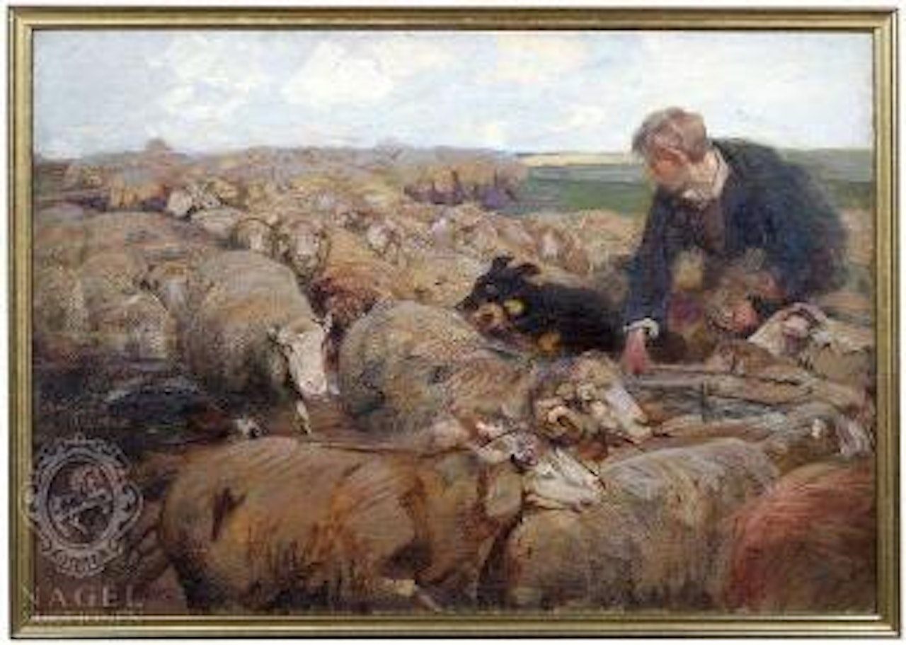 Schafe an der Salzlecke by Heinrich von Zugel