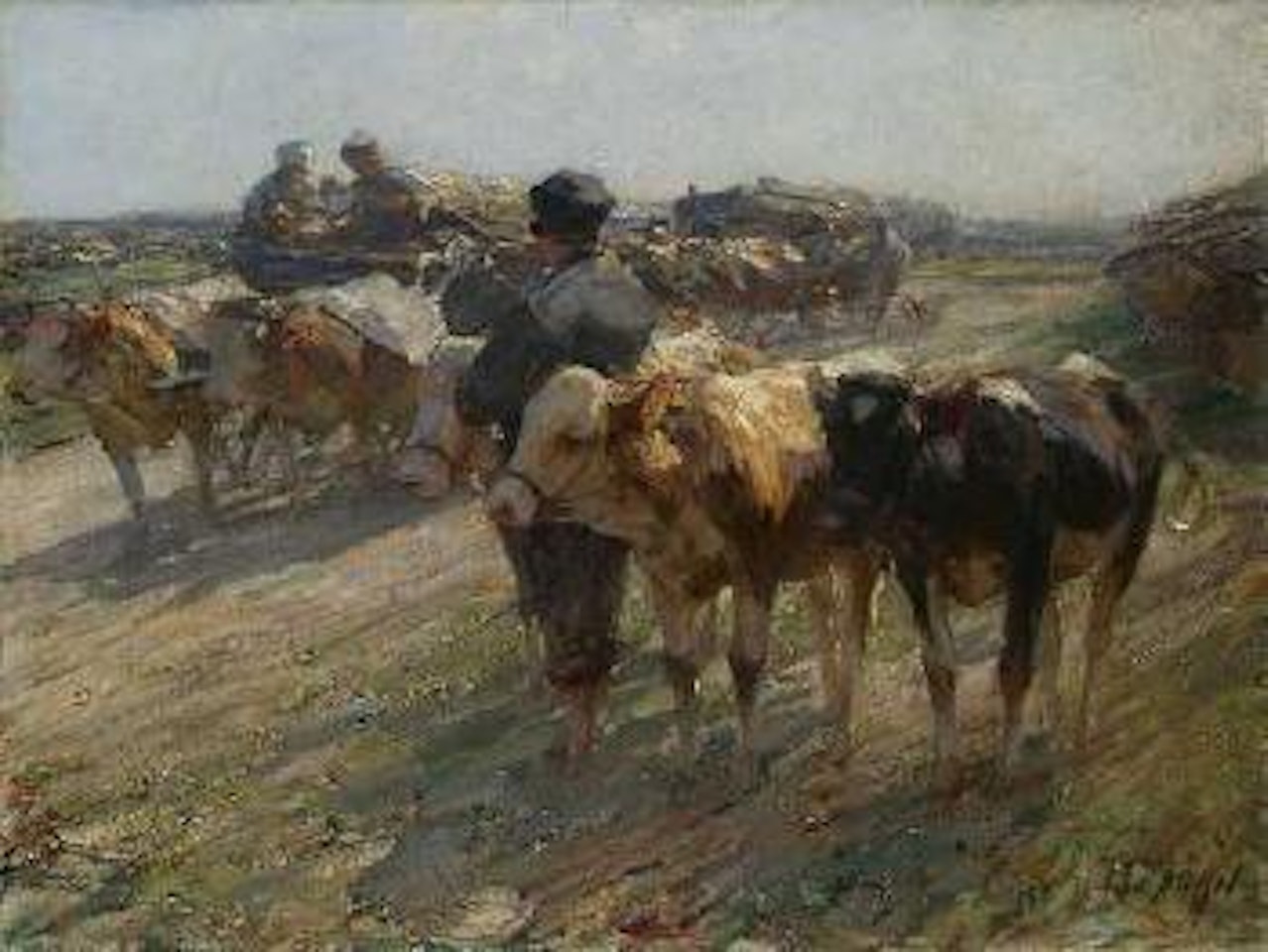 Bauerliche Begegnung by Heinrich von Zugel