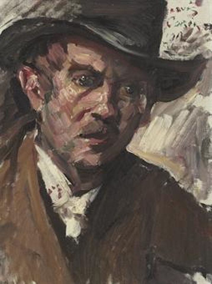 Self Portrait with a Black Hat by Lovis Corinth