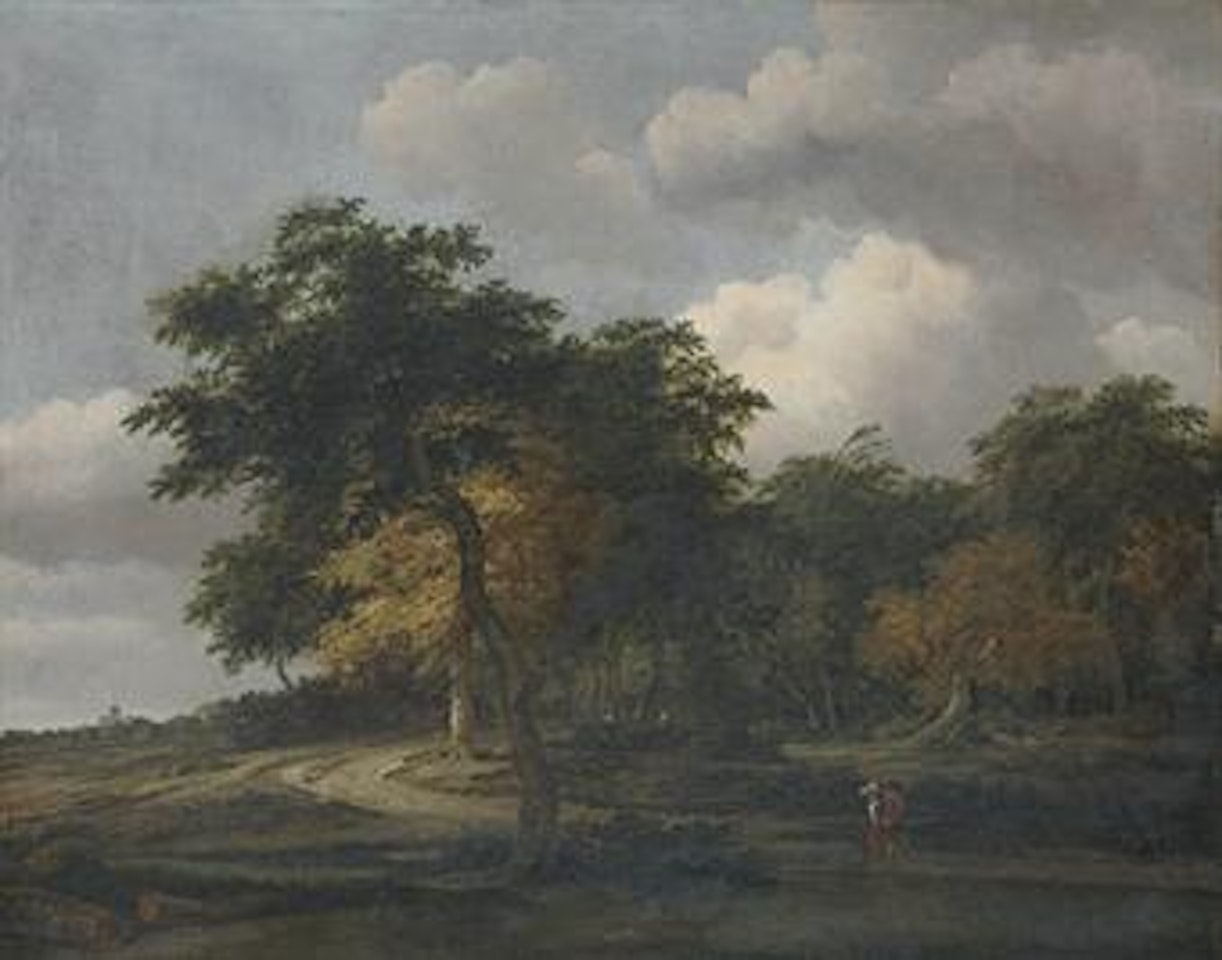 A wooded landscape with a distant view of the Huis Ten Bosch by Jan Van Kessel The Elder