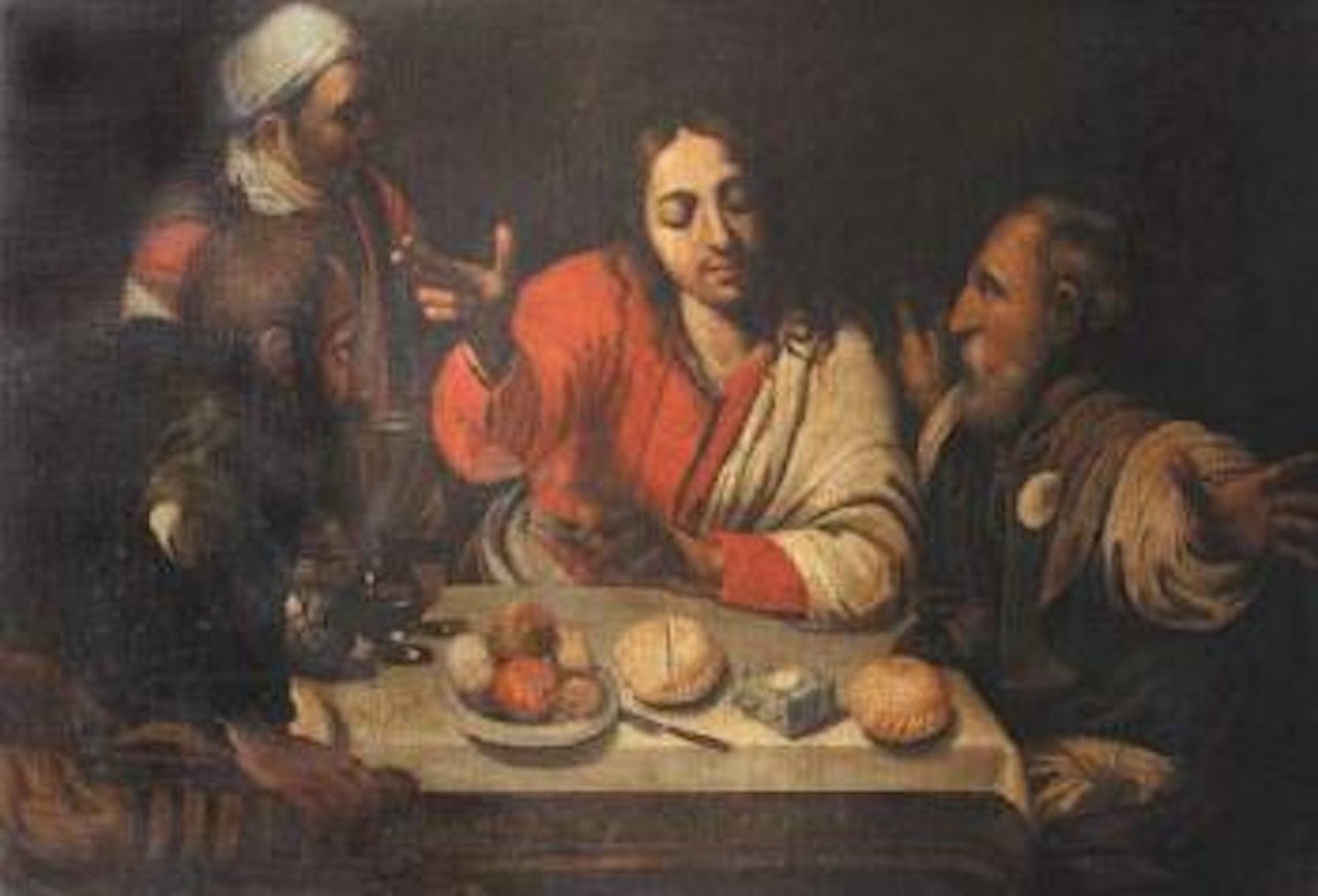 Le souper à Emmaus by Roman School