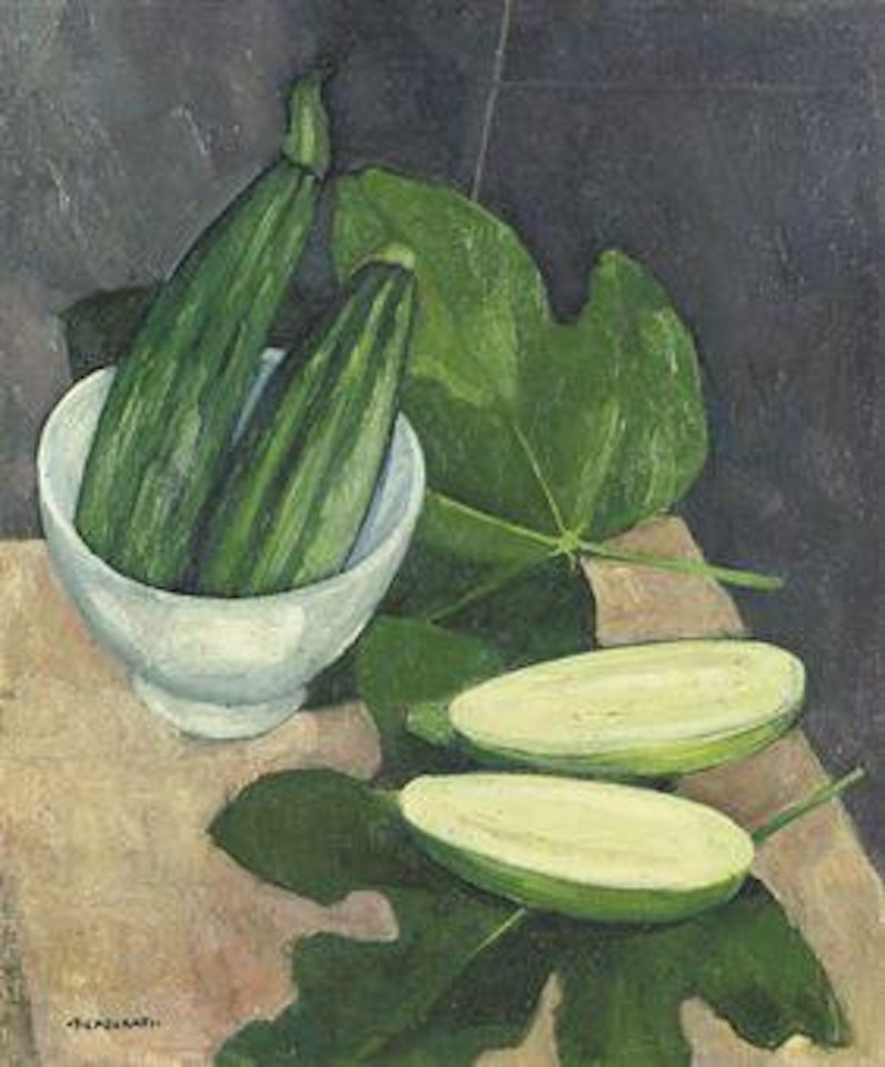 Scodella e zucchini by Felice Casorati