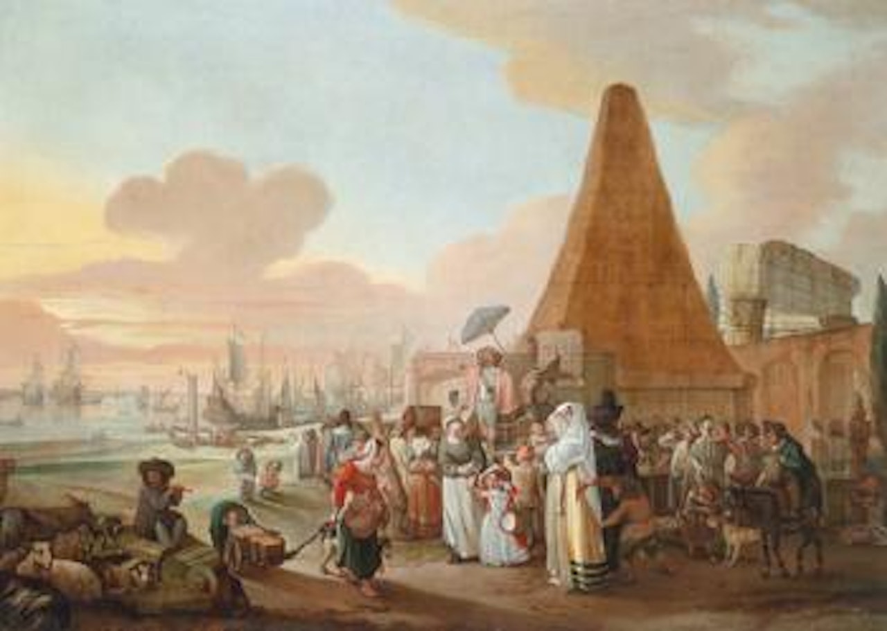 Hafen und antike ruinen by Flemish School