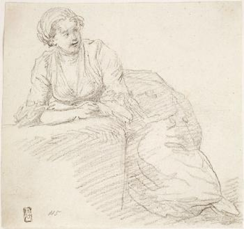 Sitzende junge Frau by Claude Joseph Vernet