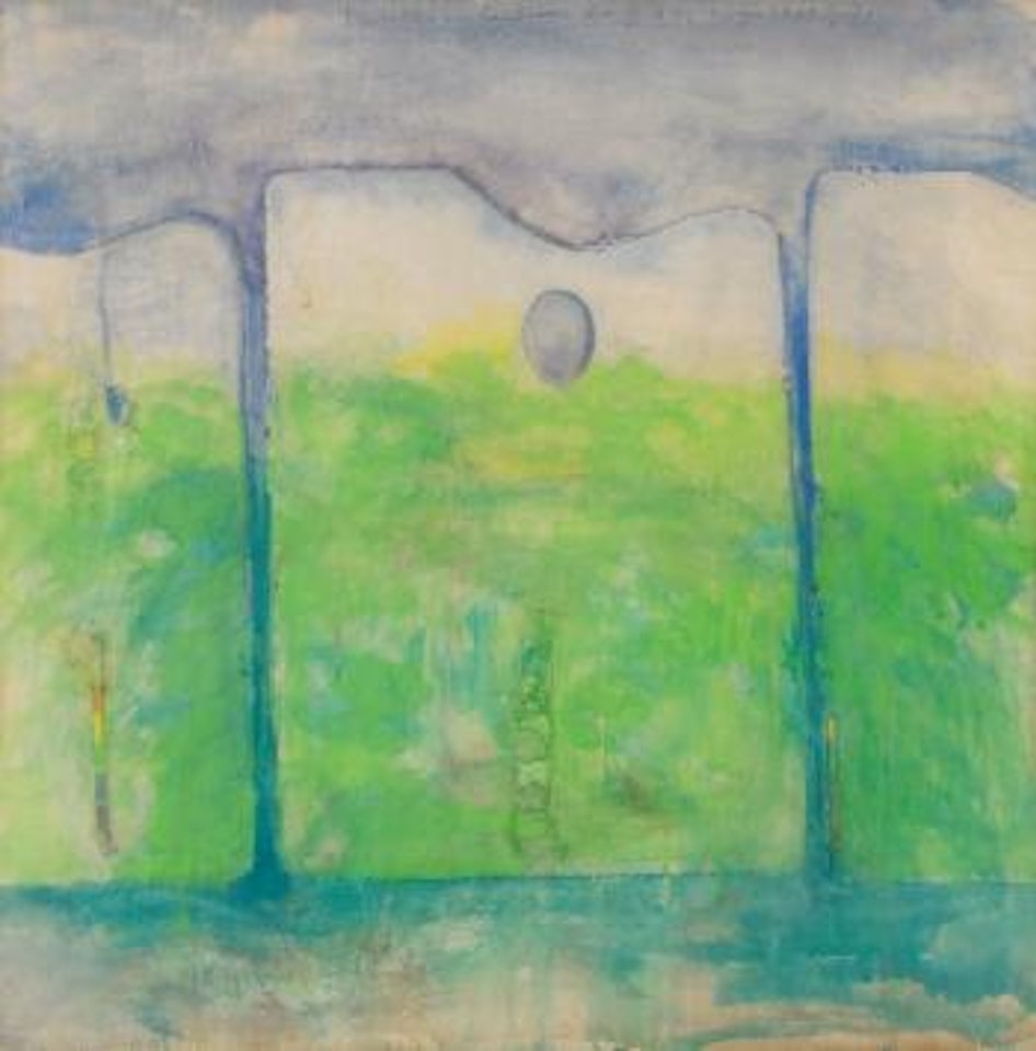 Palettes in landscape by Jim Dine